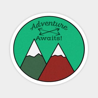 Awesome Adventure Awaits Mountain Peaks Design Magnet