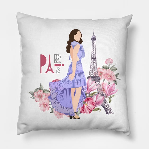 Em eiffel tower 2022 Pillow by FunartsbyM