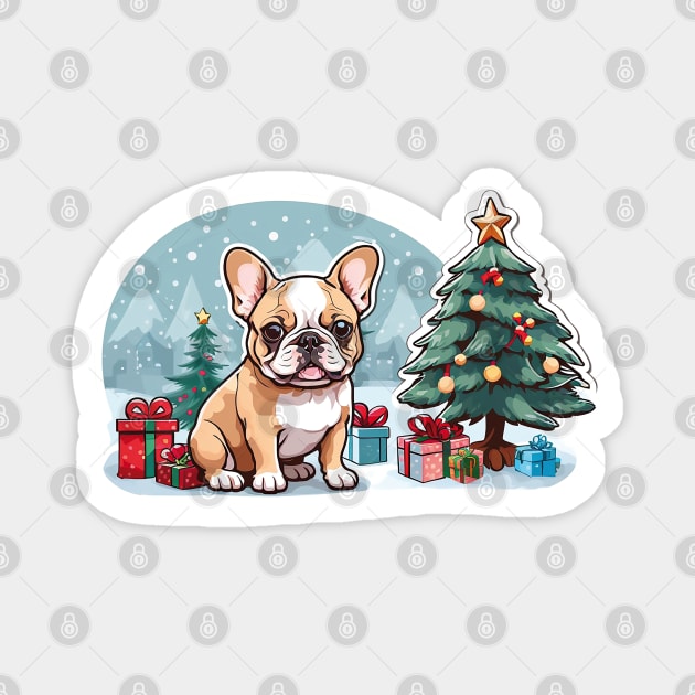 English bulldog at Christmas Magnet by CrazyDaisy