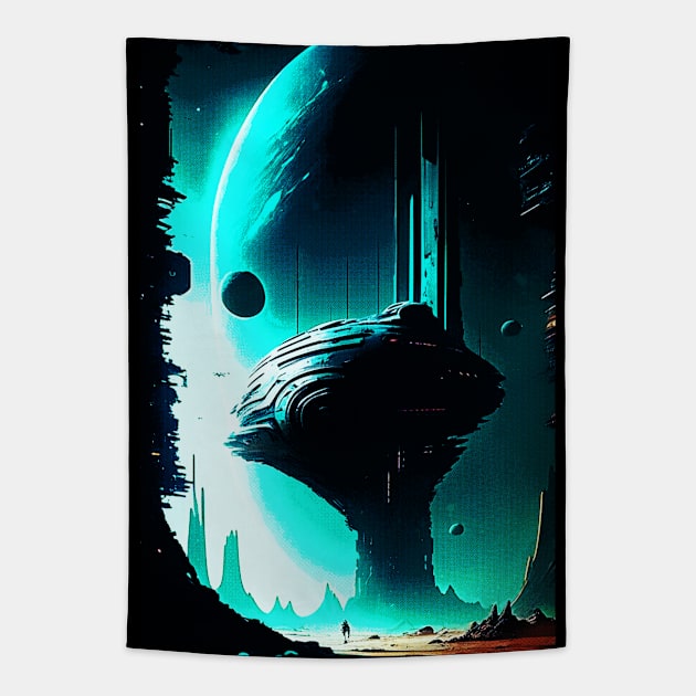 Science Fiction Alien Landscape 103 Tapestry by Korey Watkins