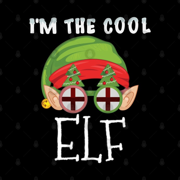 Christmas  I'm The Cool English Elf - Gift for English From England by Country Flags