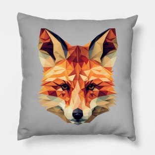 Fox Portrait Geometric Pillow