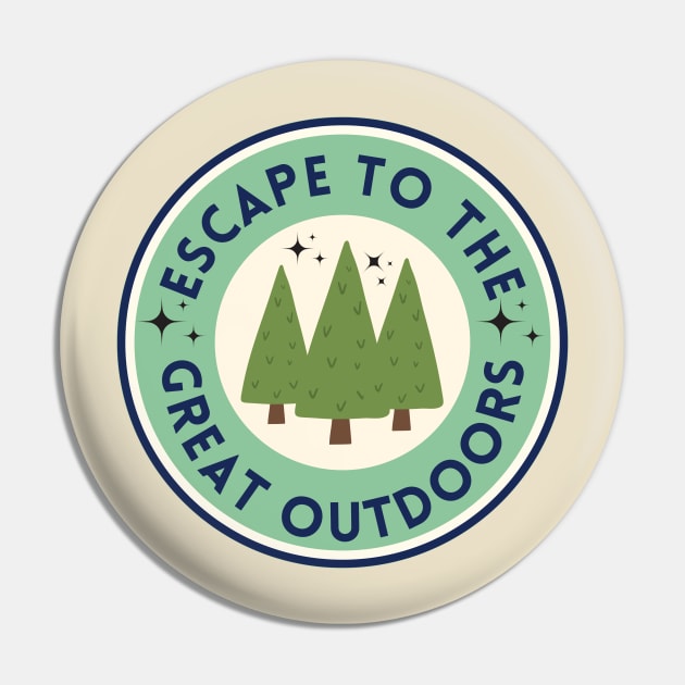 Escape to the Great Outdoors! Simple Camping Shirt Design Pin by ApexDesignsUnlimited