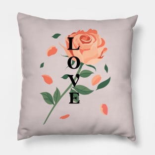 valentines day rose. Love, red rose, aesthetic flower Pillow