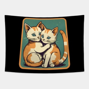 Cats Cuddling Tapestry