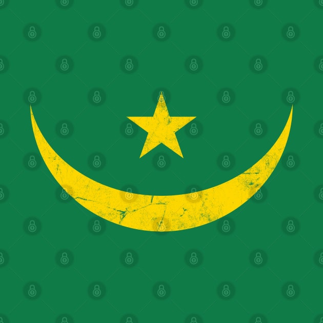 Mauritania / Vintage Look African Pride Flag Design by DankFutura