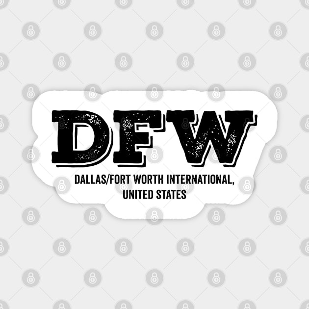 DFW Dallas Fort Worth US Airport Code Magnet by VFR Zone