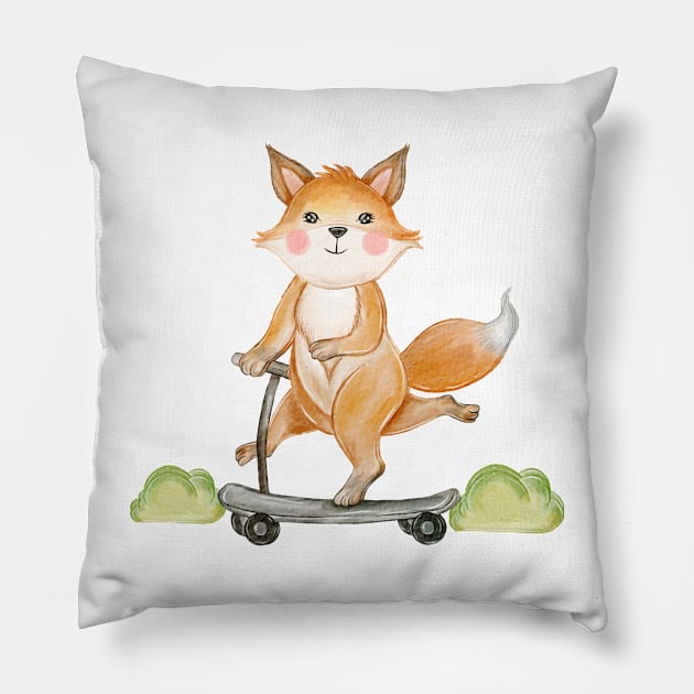 Fox Triple Legs Scooter Pillow by Mako Design 