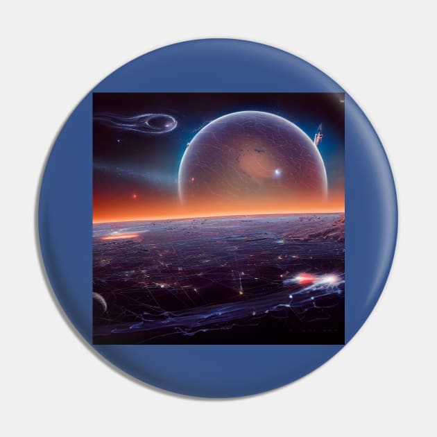 Interplanetary Spaceport Pin by Grassroots Green
