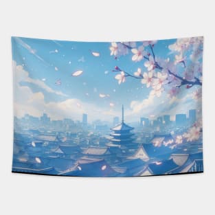 Japanese Cherry blossom - Spring Anime Drawing Tapestry