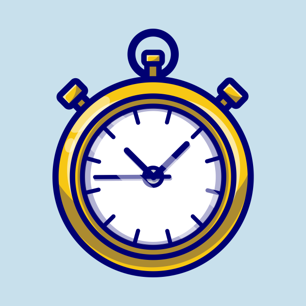 Stopwatch Timer Cartoon Illustration Stopwatch Timer Cartoon