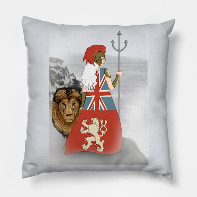 Britannia the Warrior (Large Design) Pillow by Aeriskate