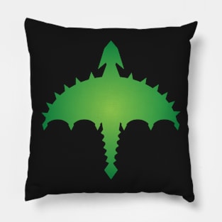 Green Celtic Irish Abstract Digital Cyber Heavy Metal Dragon Design Pillow