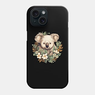 Cute Koala Bear With Flowers Graphic Design Phone Case
