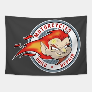 demon motorcycle logo Tapestry