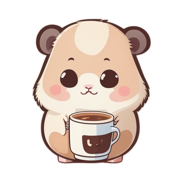 Cute hamster with coffee by Majkel&Majkel