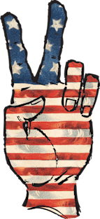 USA Flag Peace Hand Magnet