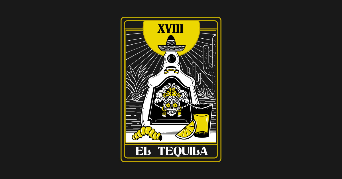 Drink Mexican Tequila Death Tarot Card Fortune Teller Tequila