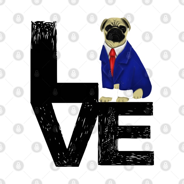 Pug Love Dog Lovers Gift by Merchweaver