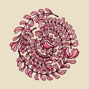 Pink Floral Wreath Spiral T-Shirt