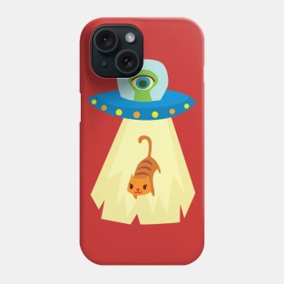 UFO cat abduction Phone Case