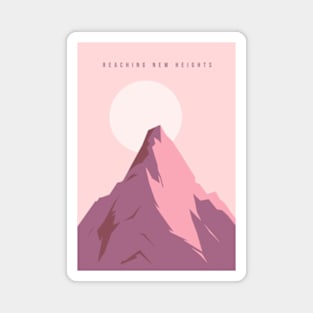 Reaching New Heights Mountaintop Illustration Magnet