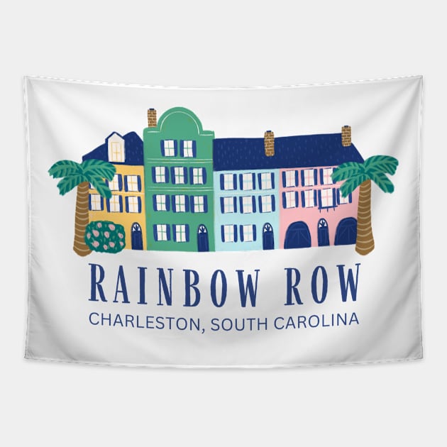 Rainbow Row Charleston South Carolina Tapestry by carolinafound