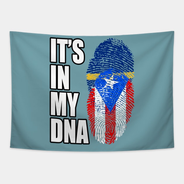 Puerto Rican And Nauruan Mix DNA Flag Heritage Tapestry by Just Rep It!!