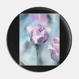 Watercolor Tulip Fine Art Painting2 Pin