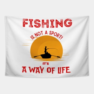 Fishing Lifestyle white Tapestry