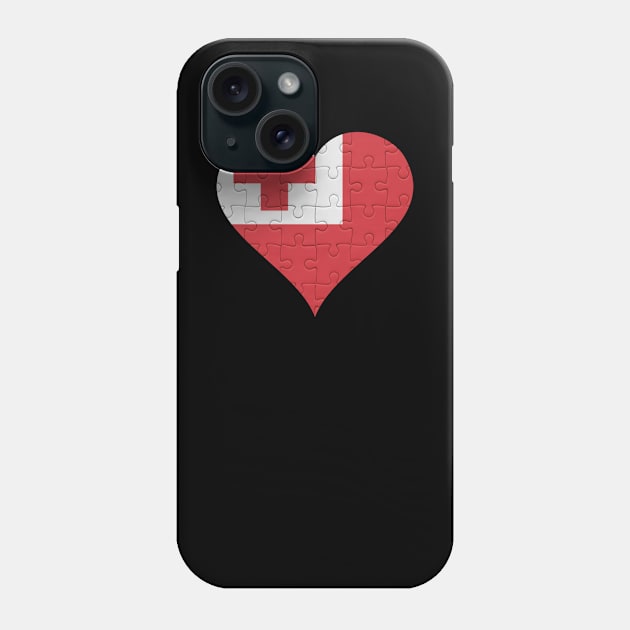 Togan Jigsaw Puzzle Heart Design - Gift for Togan With Tonga Roots Phone Case by Country Flags