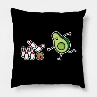 Funny bowling avocado cartoon bowling player gift Pillow