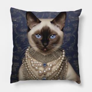 Siamese With Pearls Pillow