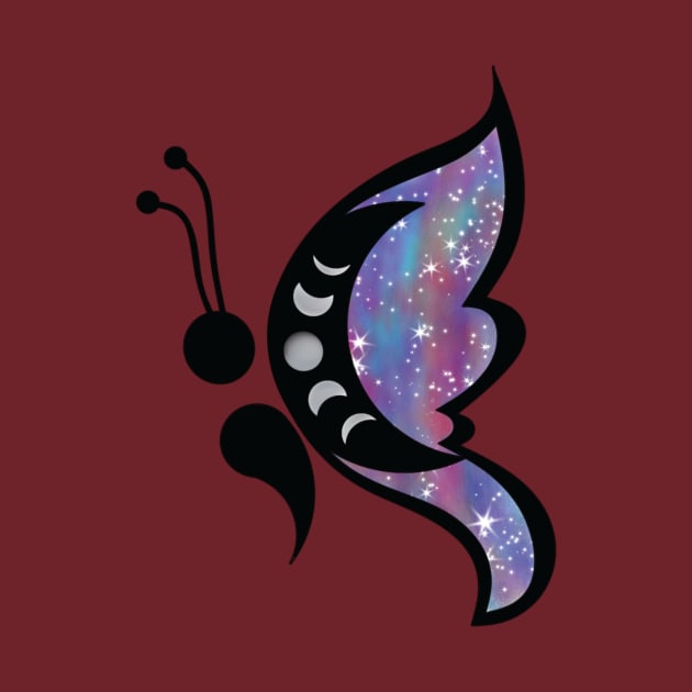 Semicolon Butterfly by LeslieMakesStuff