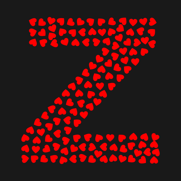 Letter Z Heart Shape Initial by Sanu Designs