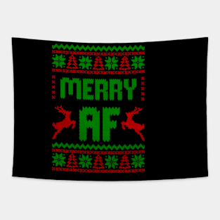 merry af ugly sweater Tapestry