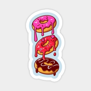 Floating Melted Doughnut Cartoon Magnet