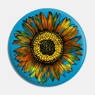 Sunflower Beauty of Blue and Yellow Pin