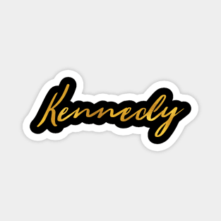 Kennedy Name Hand Lettering in Faux Gold Letters Magnet