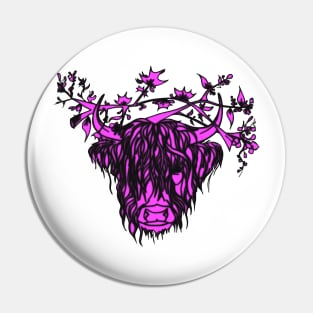 scottish cow pink Pin