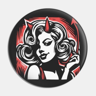 Retro Devil Girl Pin