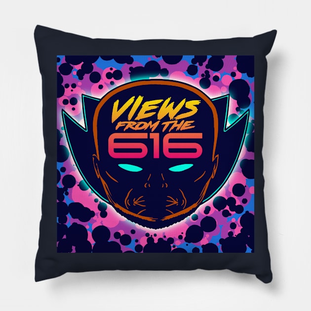 That Purple Views From The 616 Logo Pillow by ForAllNerds