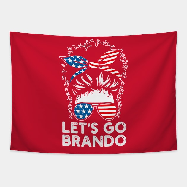 Messy bun Let's Go Bandon Tapestry by BadrooGraphics Store