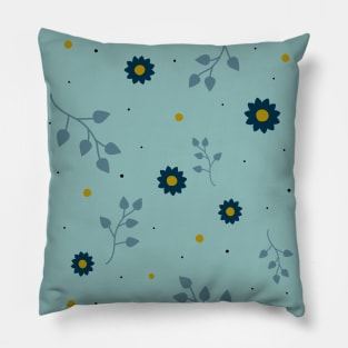 Blue Floral Pillow