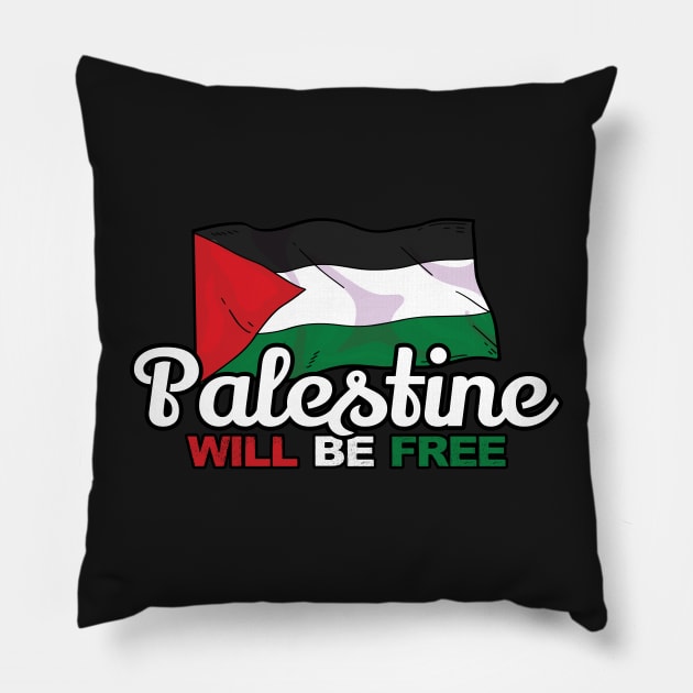 Palestine Will Be Free, Palestinian Freedom Flag, Human Civil Rights Pillow by QualiTshirt