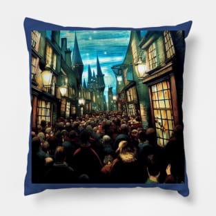 Starry Night in Diagon Alley Pillow