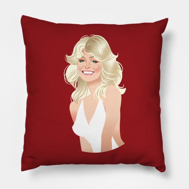 Farrah Fawcett Pillow by AlejandroMogolloArt