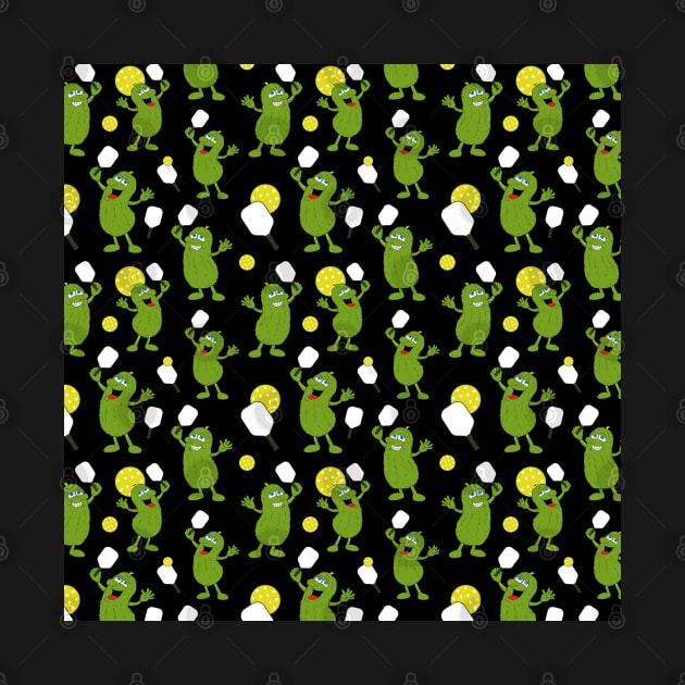 Cute Pickleball Player Pickles Pattern by HotHibiscus