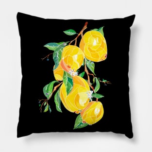Lemons on a tree branch Pillow