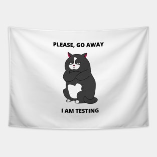 QA Engineer Meme Gift For Software Tester Go Away I am Testing Tapestry